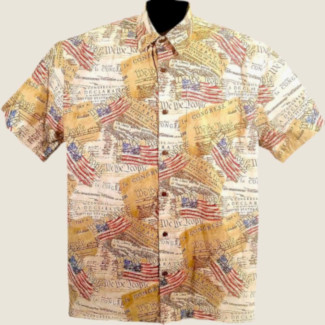 Constitution Patriotic Hawaiian Shirt- Made in USA- Cotton